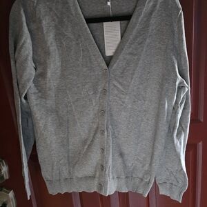 Women's Gray Cardigan Sweater